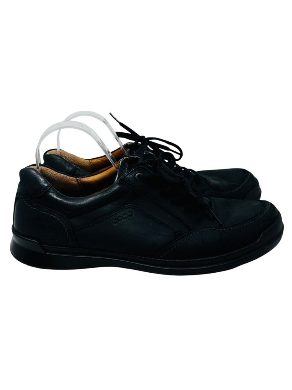 Ecco Men's Black Leather Lace-Up Casual Shoes Size 45 US 11/11.5